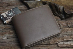 Handmade Leather Mens Cool Slim Leather Wallet Men billfold Wallets Bifold for Men - imessengerbags