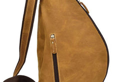 Cool Leather Chest Bag Sling CrossBody Bag Sling Travel Bag Sling Hiking Bag For Men