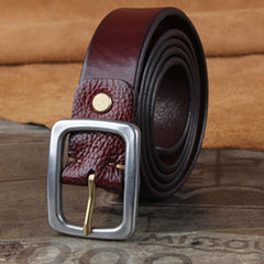 Genuine Leather Punk Rock Biker Trucker Mens Belt Men Black Coffee Belt for Men