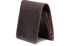 Cool Mens Leather billfold Wallet Leather Small Wallet Bifold Slim Wallets For Men - imessengerbags