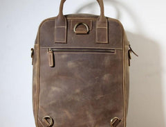 Handmade Leather Mens Cool Backpack Bag Messenger Bag Briefcase Work Bag Laptop Bag for men