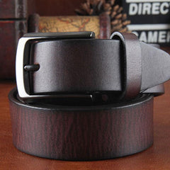 Genuine Leather Punk Rock Biker Trucker Mens Belt Men Black Coffee Belt for Men