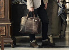 Genuine Leather Mens Cool Messenger Bag Briefcase Work Bag Business Bag for men