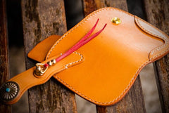 Handmade Leather Biker Mens Cool Car Key Wallet Coin Wallet Pouch Car KeyChain for Men - imessengerbags