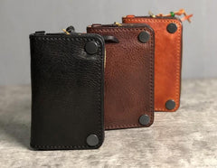 Handamde Genuine Leather Mens Cool Key Wallet Card Slim Wallet Key Holder Car Key Case for Men - imessengerbags