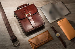Handmade Leather Mens Cool Messenger Bag Sling Bag Chest Bag Bike Bag Cycling Bag for men - imessengerbags