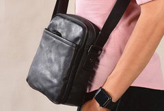 Cool Leather Mens Small Messenger Bag Cool Crossbody Bags for men