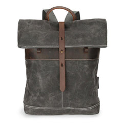 Waxed Canvas Mens Cool Backpacks Canvas Travel Backpack Canvas School Backpack for Men - imessengerbags