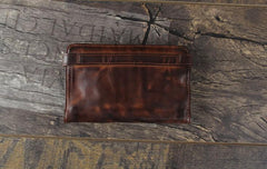 Handmade Leather Mens Cool Long Leather Wallet Bifold Clutch Wallet for Men - imessengerbags