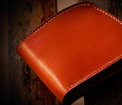 Handmade Leather Bifold Mens billfold Wallet Cool Slim Wallet Biker Wallet for Men - imessengerbags