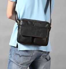 Handmade Leather Mens Cool Shoulder Bag Messenger Bag Chest Bag Bike Bag Cycling Bag for men - imessengerbags
