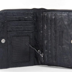 Handmade Leather Mens Cool Long Leather Wallet Zipper Wristlet Clutch Wallet