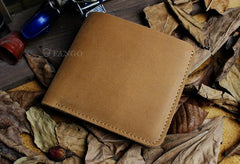 Handmade Leather Mens Cool Slim Leather Wallet Men billfold Wallets Bifold for Men - imessengerbags