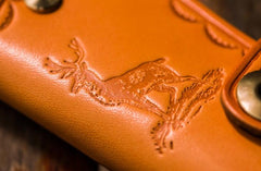 Handmade Leather Tooled Mens Cool Car Key Wallet Car Key Holder Car KeyChain for Men - imessengerbags