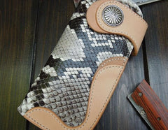 Handmade Leather Biker Wallet Mens Cool Chain Wallet Trucker Wallet with Chain