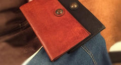 HandmadeLeather Mens Cool Long Leather Wallet Slim Travel Passport Wallet Clutch Wallet for Men - imessengerbags