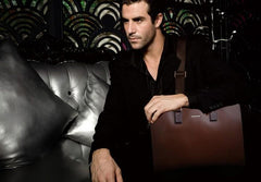 Genuine Leather Mens Cool Messenger Bag Briefcase Work Bag Business Bag Laptop Bag for men - imessengerbags