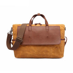 Mens Canvas Leather Briefcase Handbag Laptop Bag Business Bag for Men