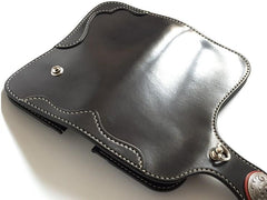 Handmade Leather Biker Wallet Mens Cool Chain Wallet Trucker Wallet with Chain