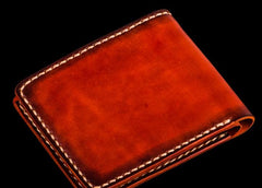 Handmade Leather Chinese Lion Tooled Mens billfold Wallet Cool Leather Wallet Slim Wallet for Men - imessengerbags