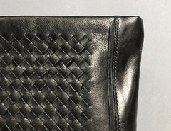 Genuine Leather Braided Mens Clutch Cool Slim Wallet Zipper Clutch Wristlet Wallet for Men