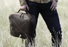 Handmade Leather Mens Cool Backpack Messenger Bag Briefcase Work Bag Business Bag for men