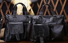 Vintage Leather Mens Briefcase Business Briefcase Cool Work Briefcase For Men - imessengerbags