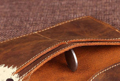 Handmade Genuine Leather Slim Wallet Bifold Long Wallet Passport Purse Bag For Mens - imessengerbags