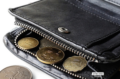 Genuine Leather Mens Cool billfold Leather Wallet Men Small Wallets Bifold for Men - imessengerbags