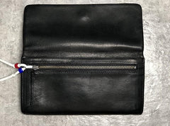 Handmade Genuine Leather Mens Clutch Cool Slim Wallet Zipper Clutch Wristlet Wallet for Men - imessengerbags