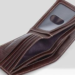 Handmade Leather Mens Cool Slim Leather Wallet Men Small Wallets Bifold for Men - imessengerbags