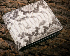Handmade Leather Boa Skin Mens billfold Wallet Cool Leather Wallet Slim Wallet for Men - imessengerbags