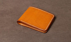 Handmade Leather Mens Cool Slim Leather Wallet Card Wallet Holders Men Small Wallets Bifold for Men - imessengerbags