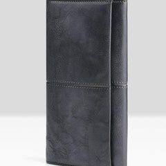 Handmade Leather Mens Cool Long Leather Wallet Bifold Clutch Wallet for Men