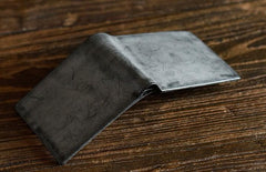 Genuine Leather Mens Cool billfold Leather Wallet Men Small Wallets Bifold for Men - imessengerbags