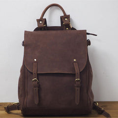 Vintage Mens Leather 15inch Laptop Backpack Leather School Backpack Travel Backpack for Men - imessengerbags