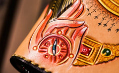 Handmade Leather Men Tooled White Tara Cool Leather Wallet Long Phone Clutch Wallets for Men - imessengerbags