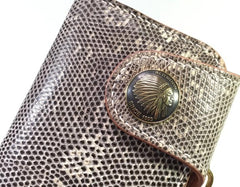 Handmade Leather Biker Wallet Mens Cool Chain Wallet Trucker Wallet with Chain