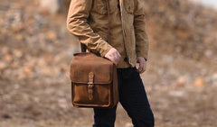 Handmade Leather Mens Cool Backpack Sling Bag Large Travel Bag Hiking Bag for men