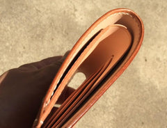 Handmade Leather Mens Cool billfold Leather Wallet Men Small Wallets Bifold for Men - imessengerbags