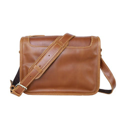 Handmade Dark Coffee Leather Mens 10 inches Courier Bag Brown Messenger Bags Dark Brown Postman Bags For Men - imessengerbags