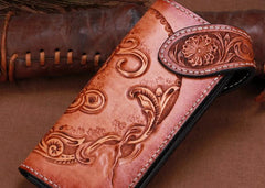 Handmade Leather Kylin Mens Chain Biker Wallet Cool Leather Wallet With Chain Wallets for Men - imessengerbags