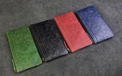 Handmade Leather Mens Cool Zipper Phone Travel Long Wallet Holder Slim Clutch Wallets for Men - imessengerbags