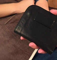 Genuine Leather Mens Cool billfold Long Leather Wallet Men Small Wallets Bifold for Men - imessengerbags