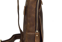Cool Leather Chest Bag Sling Bag Sling Crossbody Bag Travel Bag Hiking Bags For Men