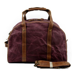 Mens Waxed Canvas Leather Small Weekender Bag Canvas Handbag Travel Bag for Men - imessengerbags