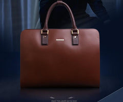 Genuine Leather Mens Cool Messenger Bag Briefcase Work Bag Business Bag Laptop Bag for men - imessengerbags