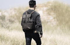 Handmade Leather Mens Cool Backpack Sling Bag Large Travel Bag Hiking Bag for men