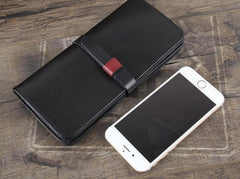 Handmade Leather Mens Cool Wallet Long Leather Wallet Phone Wallet for Men - imessengerbags