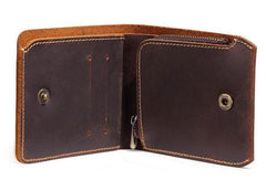 Cool Mens Leather billfold Wallet Leather Small Wallet Bifold Slim Wallets For Men - imessengerbags